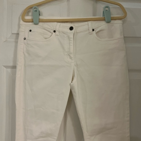 Eileen Fisher‎ white denim straight leg jeans women’s size 12 mid rise - Picture 2 of 9